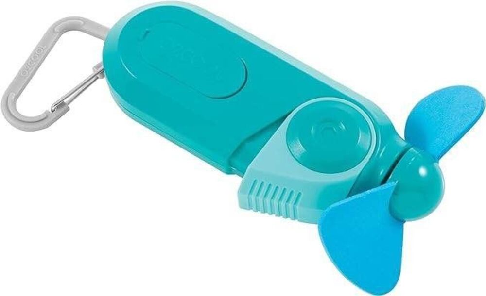 O2COOL  Portable Pocket Size Battery Powered Cooling Misting Fan Blue and Aqua